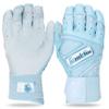 Franklin Sports MLB Batting Gloves -Infinite Powerstrap Baseball + Softball Batting Glove -Durable Full Wrap Cage Practice Gloves - Reinforced Wrist + Heavy Duty Leather - Adult Medium -Carolina Blue view 1