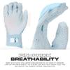 Franklin Sports MLB Batting Gloves -Infinite Powerstrap Baseball + Softball Batting Glove -Durable Full Wrap Cage Practice Gloves - Reinforced Wrist + Heavy Duty Leather - Adult Medium -Carolina Blue view 4