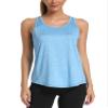 Aeuui Womens Workout Tops for Women Racerback Tank Tops Mesh Yoga Shirts Athletic Running Tank Tops Sleeveless Gym Clothes Blue view 2
