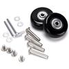 GSHFIGHTING Wear-Resistant Mute Luggage Suitcase Replacement Wheels w/ABEC 608zz Skate Inline Outdoor Skate Repair Kits 2 Wheels Sets (Black, OD54mm x W18mm x ID6mm Axles 30/35mm) view 1