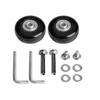 GSHFIGHTING Wear-Resistant Mute Luggage Suitcase Replacement Wheels w/ABEC 608zz Skate Inline Outdoor Skate Repair Kits 2 Wheels Sets (Black, OD54mm x W18mm x ID6mm Axles 30/35mm) view 2