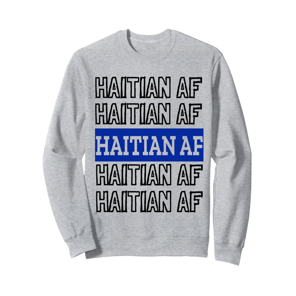 Haitian AF Patriotic Red Blue Haiti Zoe Pride for Flag Day Sweatshirt