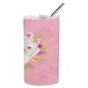 Caroline's Treasures CK4203TBL20 Westie Pink Flowers Stainless Steel 20 oz Skinny Tumbler Vacuum Double Walled Reusable Insulated Tumbler Travel Cup for Coffee Cocktails Gift with Lid, 20 oz view 4