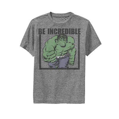Marvel Boys' Performance Tee, Charcoal Heather, Small