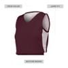 Ladies Undivided Single Ply Reversible Jersey Maroon/White L view 3