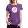Spreadshirt Thelwell Cute Equestrian Pony Love Hugging Pink Licensed Womens Premium T-Shirt, 2XL, Purple view 1
