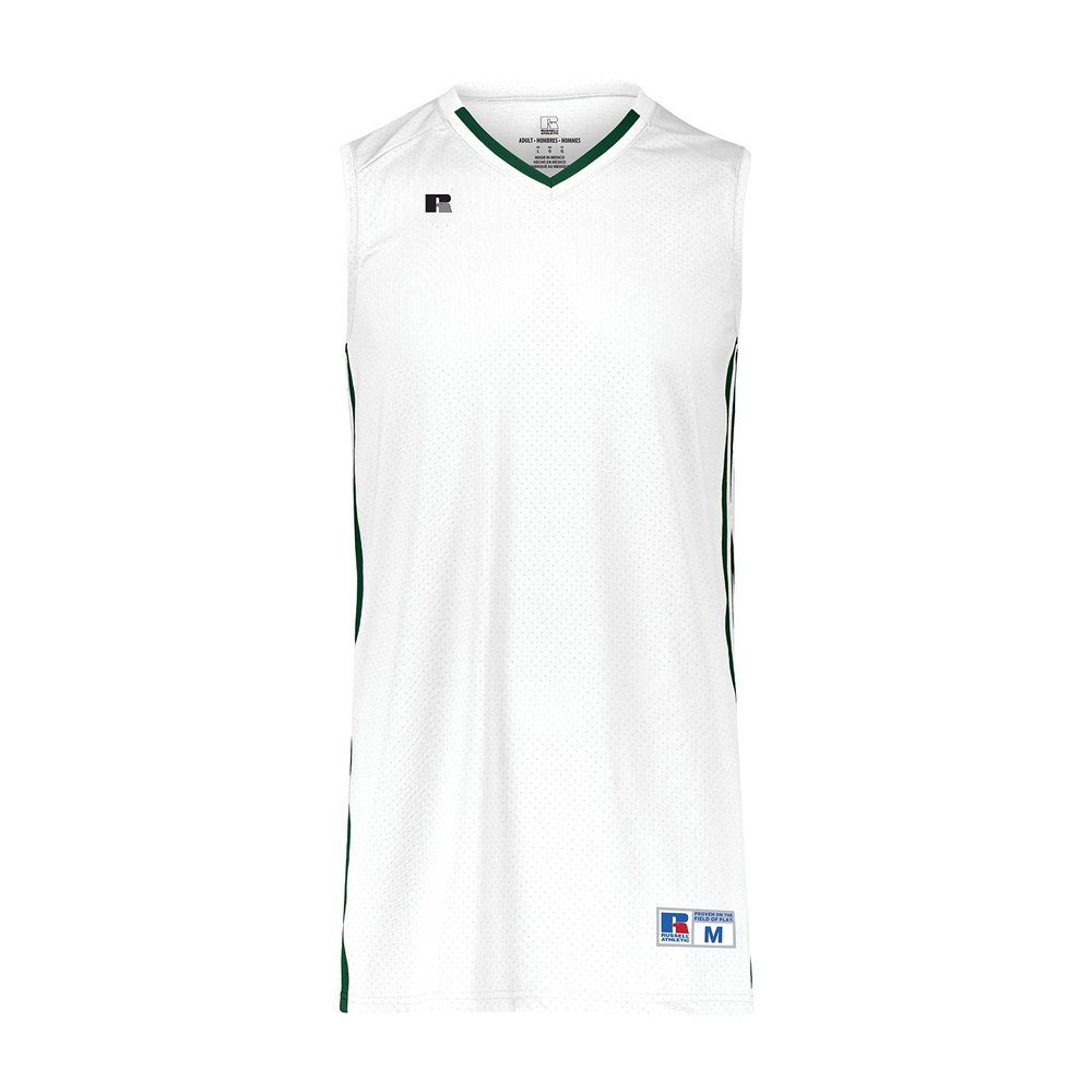 Russell Athletic Legacy Basketball Jersey White/Dark Green L