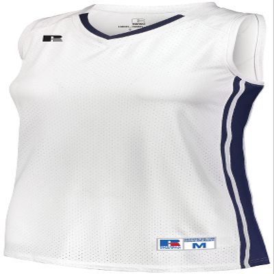 Russell Athletic Ladies Legacy Basketball Jersey White/Navy 2XL