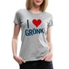 Spreadshirt Rob Gronkowski I Love Gronk Womens Premium T-Shirt, 2XL, Heather Gray view 1