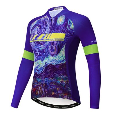 Cycling Jersey Long Sleeve Womens Mountain Bike Jersey Zip Shirts Road Bicycle Clothing Outdoor Sports Racing MTB Tops for Ladies Female Bouse Fall Autumn Breathable Quick Dry Size XXL