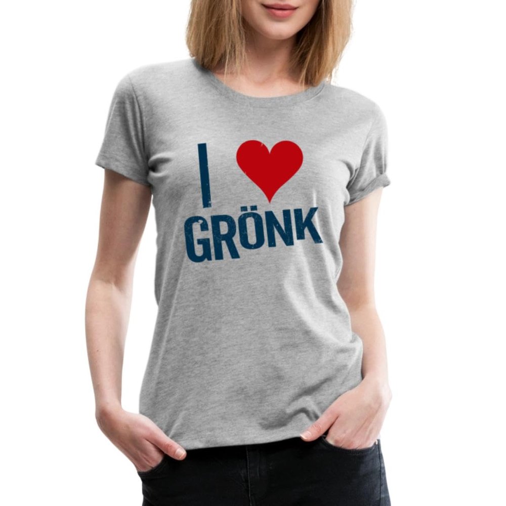 Spreadshirt Rob Gronkowski I Love Gronk Womens Premium T-Shirt, S, Heather Gray