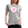 Spreadshirt Thelwell Cute Equestrian Pony Love Hugging Pink Licensed Womens Premium T-Shirt, 2XL, Heather Gray view 1