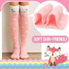 ANTSANG Kids Girls Knee High Socks Long Boot Crazy Silly Fun Gift Cute Tall Animal Socks for Child 6 Pairs Stocking Stuffers Gifts for 10 Year Old Girls Birthday Gifts Ideas(Wavy Stripes Fox) view 2