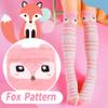 ANTSANG Kids Girls Knee High Socks Long Boot Crazy Silly Fun Gift Cute Tall Animal Socks for Child 6 Pairs Stocking Stuffers Gifts for 10 Year Old Girls Birthday Gifts Ideas(Wavy Stripes Fox) view 3