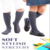 Hugh Ugoli Girls Boys Kids School Uniform Long Dress Socks, Extremely Soft, Comfortable, Rayon derived from Bamboo, Chemical-Free, 3 Pairs Grey | 3-4 Years view 4