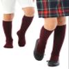 Hugh Ugoli Girls Boys Kids School Uniform Long Dress Socks, Extremely Soft, Comfortable, Rayon derived from Bamboo, Chemical-Free, 3 Pairs Burgundy | 9-11 Years view 1