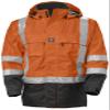 Helly-Hansen Potsdam Mens Hi-Vis Rain Jacket - Waterproof Windproof Work Rain Gear - Reflective Safety Jacket - Hi Vis 269 Orange/Charcoal - 5X-Large view 1
