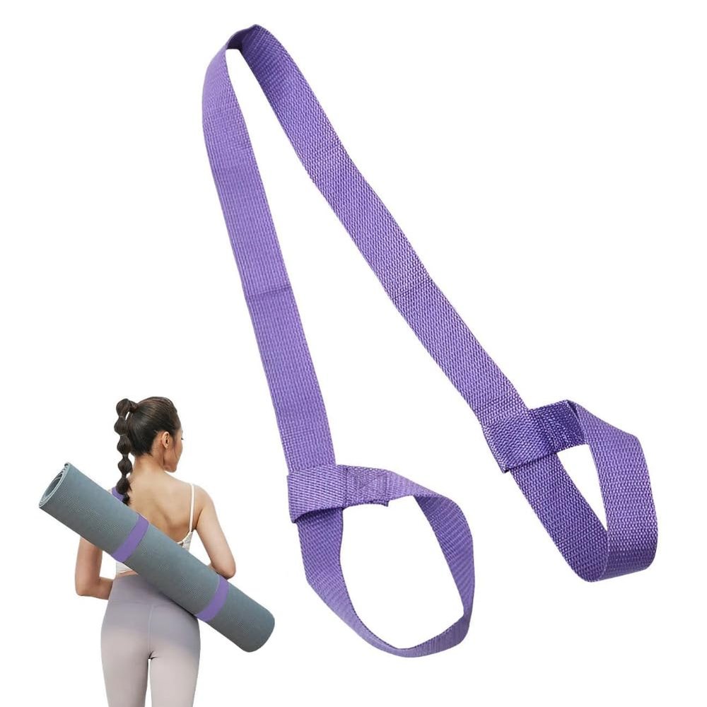 AKOAK Adjustable Yoga Mat Strap, Multi-purpose Strap, Durable Yoga Mat Carrying Strap (Excluding Yoga Mat), Pack of 1 (Purple)