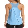 Aeuui Womens Workout Tops for Women Racerback Tank Tops Mesh Yoga Shirts Athletic Running Tank Tops Sleeveless Gym Clothes Blue view 1