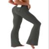 BUBBLELIME 29"/31"/33"/35" 4 Styles Women's High Waist Bootcut Yoga Pants - Out Pockets_OLIVEGRAY M-33 Inseam view 1