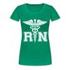 Spreadshirt RN Registered Nurse Rod Asclepius Womens Premium T-Shirt, 2XL, Kelly Green view 1