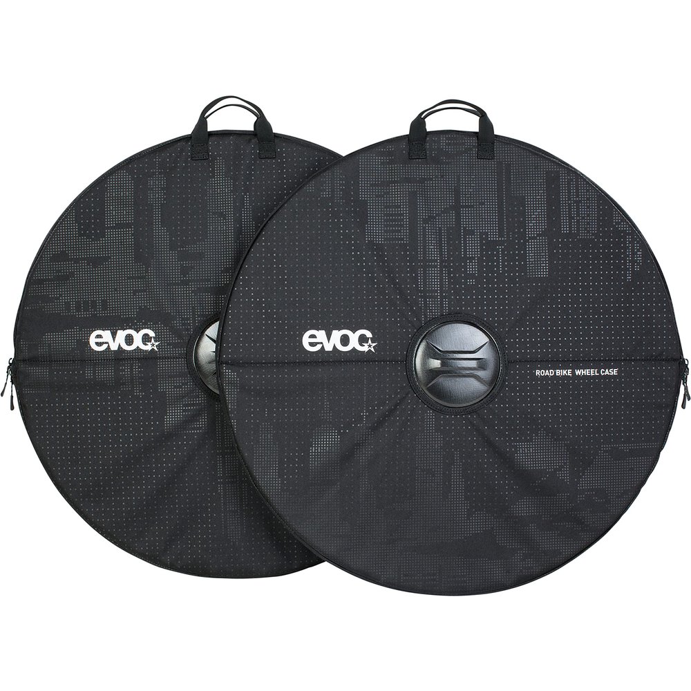 EVOC ROAD BIKE WHEEL CASE wheel bag for transporting wheels (2 pockets, safe transport thanks to reinforced axle protection, carrying handles, can be combined BIKE TRAVEL BAG), Black