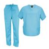 M&M Scrubs Men's Scrub Set Medical Scrub Tops and Pants (Medium, Water Blue) view 1