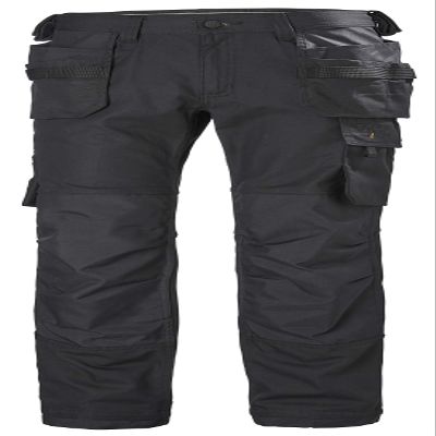 Helly-Hansen Workwear Oxford Construction Pants for Men with Lightweight Cotton, Adjustable Knee Pads, and Hanging Pockets, Black - 38/32