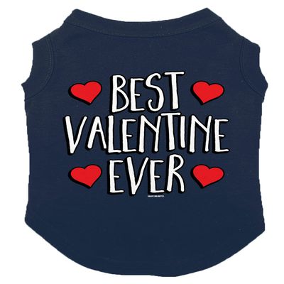 Best Valentine Ever - Dog Shirt (Navy, Large)