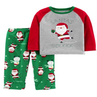Carter's Infant & Toddler Boys Santa's Sidekick Christmas Holiday Pajamas 12m Gray