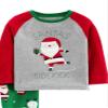 Carter's Infant & Toddler Boys Santa's Sidekick Christmas Holiday Pajamas 12m Gray view 2