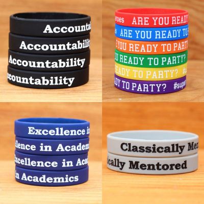 500 Custom Debossed Color Filled Silicone Wristbands