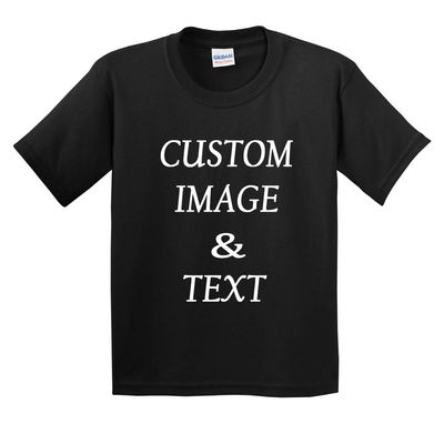 Design Your Own Custom Youth Blend Tee, Create Your Own Design Tee Shirt, Upload Photos & Type Text, Gift Your Loved Ones Black
