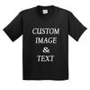 Design Your Own Custom Youth Blend Tee, Create Your Own Design Tee Shirt, Upload Photos & Type Text, Gift Your Loved Ones Black view 1