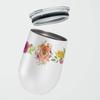 Caroline's Treasures CK4131TBL12 Chow Chow #1 Pink Flowers Stainless Steel 12 oz Stemless Wine Glass Insulated Wine Tumbler with Lid, Cute Travel Cup for Coffee, Cocktails, Gift Women, Mother view 2