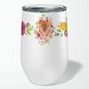 Caroline's Treasures CK4131TBL12 Chow Chow #1 Pink Flowers Stainless Steel 12 oz Stemless Wine Glass Insulated Wine Tumbler with Lid, Cute Travel Cup for Coffee, Cocktails, Gift Women, Mother view 4