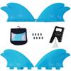 Ho Stevie! FRP Quad (4) Surfboard Fins - Stronger Than Regular Nylon Fins - Includes Fin Bag, Screws, Wax Comb and Fin Key (Aqua, Single Tab) view 1