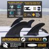 Ho Stevie! FRP Quad (4) Surfboard Fins - Stronger Than Regular Nylon Fins - Includes Fin Bag, Screws, Wax Comb and Fin Key (Aqua, Single Tab) view 2