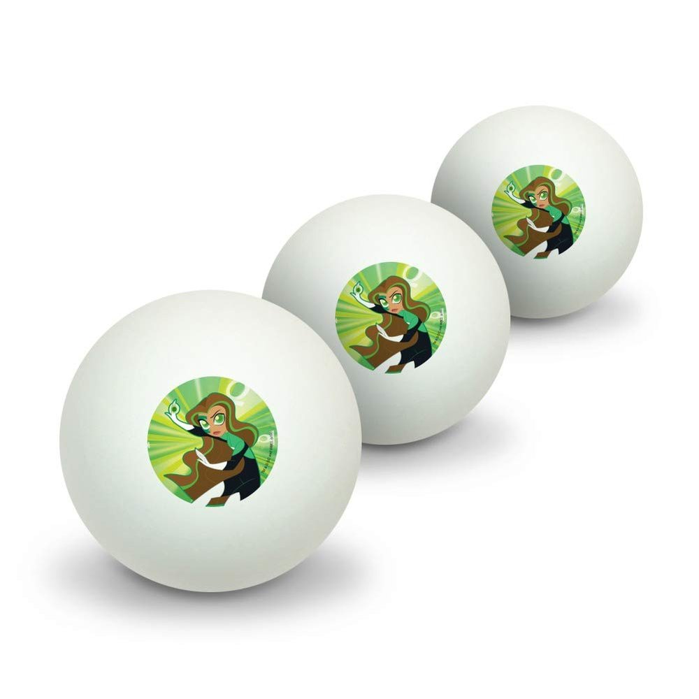 GRAPHICS & MORE DC Super Hero Girls Green Lantern Novelty Table Tennis Ping Pong Ball 3 Pack