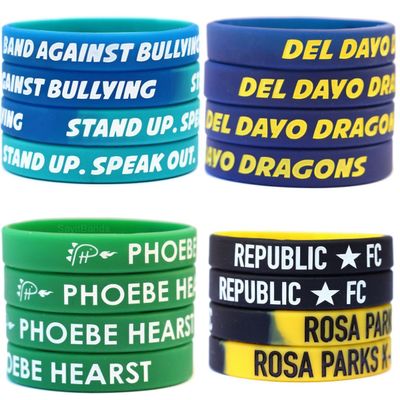 800 Custom Debossed Color Filled Silicone Wristbands
