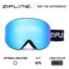 Zipline Podium XT Ski Goggles - No Fog Magnetic Lenses, Double Cylindrical Polycarbonate, Italian Inner Lens, Easy Lens Change - Used by Pros (Black Frame - Ice Blue - Gray Lens, Black Frame) view 2