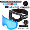 Zipline Podium XT Ski Goggles - No Fog Magnetic Lenses, Double Cylindrical Polycarbonate, Italian Inner Lens, Easy Lens Change - Used by Pros (Black Frame - Ice Blue - Gray Lens, Black Frame) view 3