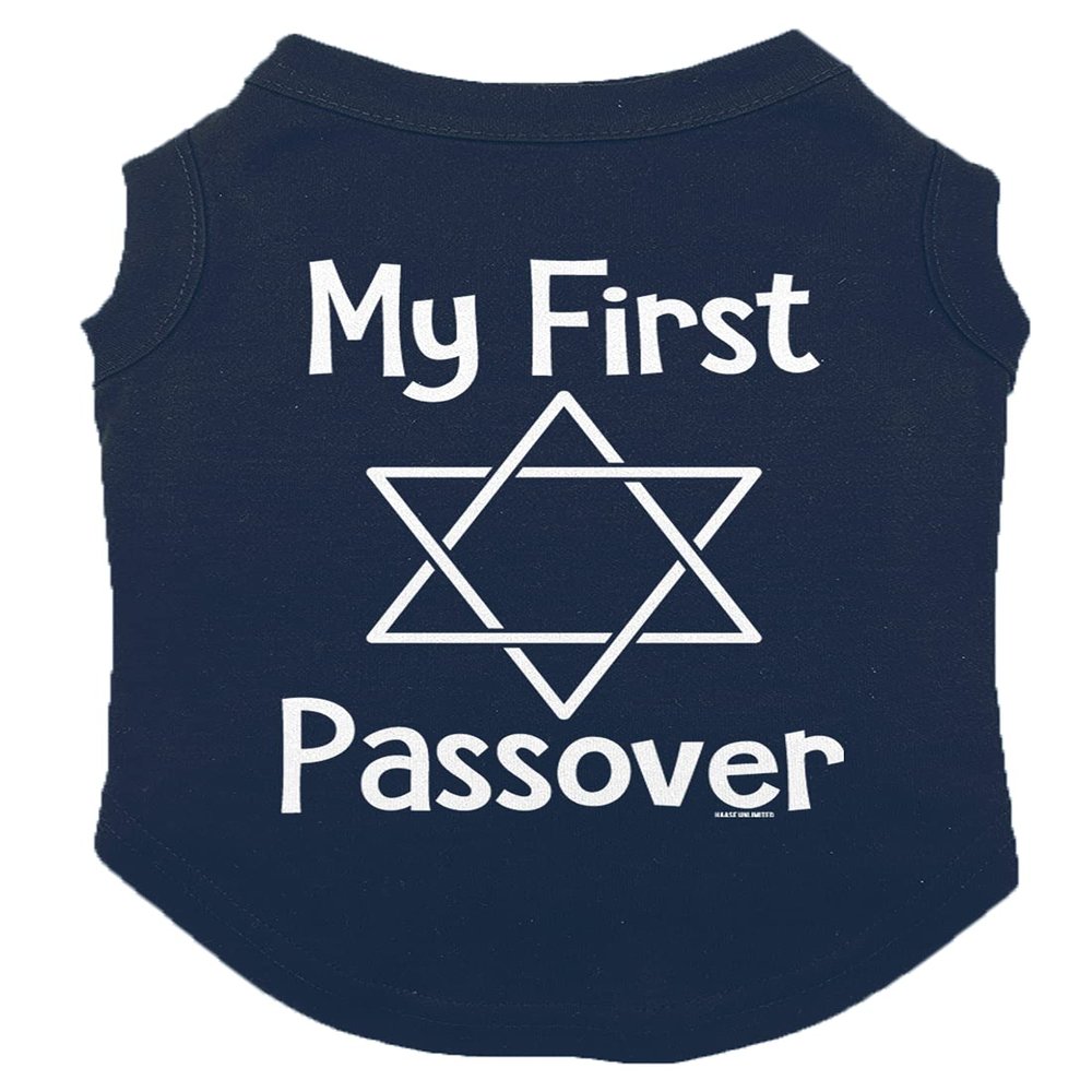 My First Passover - Dog Shirt (Navy, Medium)
