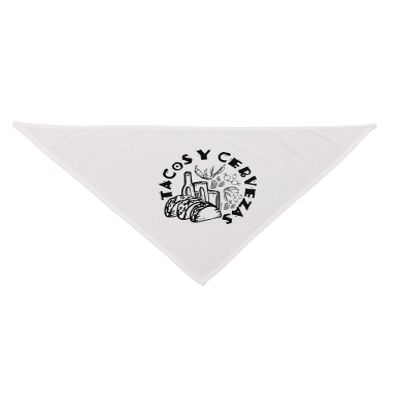 TOOLOUD Tacos Y Cervezas Printed White Dog Bandana 26 Inch