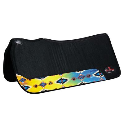 HILASON Western Wool Felt Horse Saddle Pad W/Distressed Wear Leather | for Horses