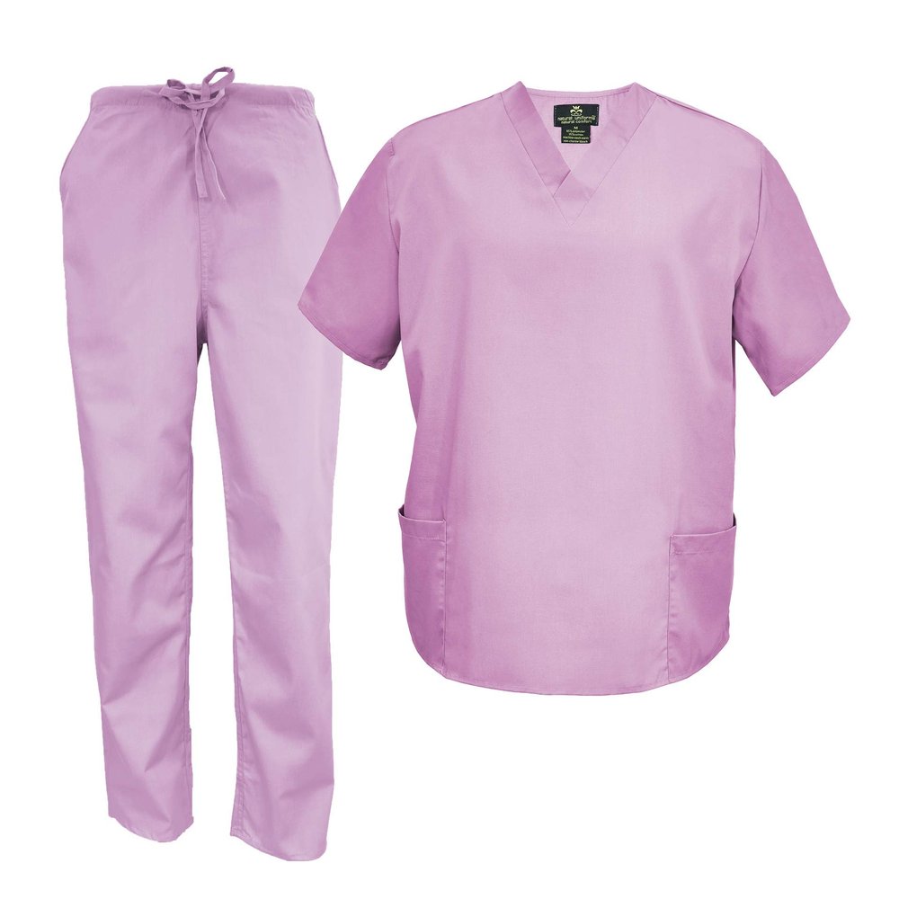 M&M Scrubs Men's Scrub Set Medical Scrub Tops and Pants (5X-Large, Lilac)