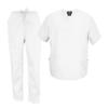Natural Uniforms Men's Scrub Set Medical Scrub Tops and Pants (X-Large, White) view 1