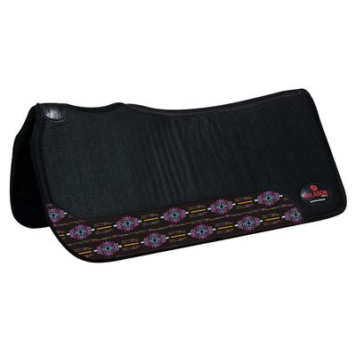 HILASON Western Wool Felt Horse Saddle Pad W/Distressed Wear Leather | for Horses