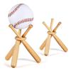 Vankcp 2 Set Baseball Stand Display Holder Baseball Bat Holder with Wooden Baseball Bats 3 Mini Bat and Wooden Circles Display Baseball Centerpieces for Tables view 1