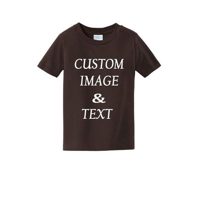Personalized Baby Toddler T Shirt for Your Infant Baby, Customize with Your Own Design, Upload Photos, Logos Or Type Any Text Dark Chocolate Brown